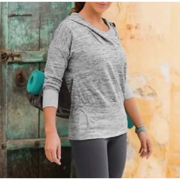 Athleta Grey Robin Cowl Neck Pullover Sweatshirt XS Batwing Fit Loungewear - Picture 1 of 6